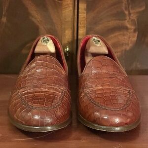 Maus & Hoffman Crocodile Embossed Loafers